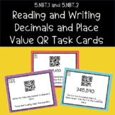 Decimals Place Value Task Cards with QR Codes