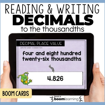 Preview of Reading and Writing Decimals to the Thousandths Place Digital Task Cards