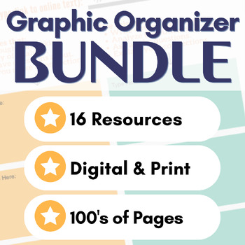 Preview of Reading Comprehension & Writing Graphic Organizers BUNDLE for Secondary English
