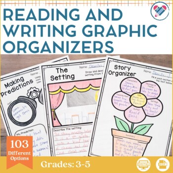 Preview of Reading and Writing Graphic Organizers UPPER Elementary PDF and Digital