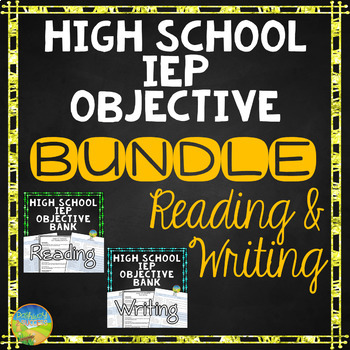 Preview of Reading and Writing High School IEP Goal Objective Bank Bundle