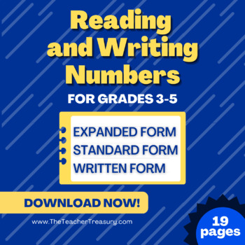 Preview of Reading and Writing Numbers in Expanded Form, Standard Form and Written Form