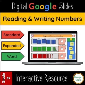 Preview of Reading and Writing Numbers in Expanded, Standard and Word Form - Google slides