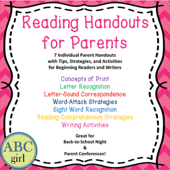 Preview of Reading and  Writing Parent Handout Reading Comprehension Tips