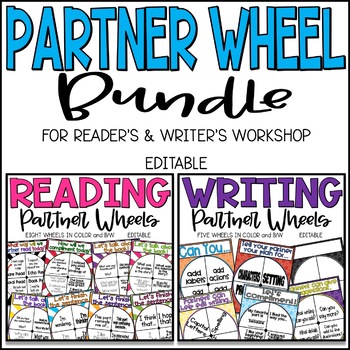 Preview of Reading and Writing Partner Wheel Bundle - Editable!