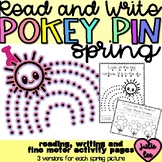 Reading and Writing Pokey Pin Fine Motor Activities and Wo
