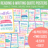 Reading and Writing Quotes Posters Bundle in Happy Brights