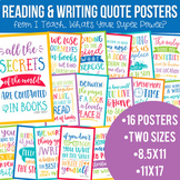Reading and Writing Quotes Posters Bundle in School Brights
