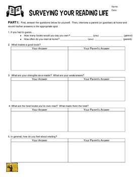 Preview of Reading and Writing Student Surveys