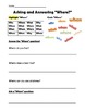 Reading and Writing The 5 W's or Question Words Printable Packet