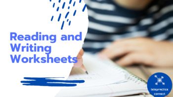 Reading and Writing Worksheets by Telepractice Connect | TPT