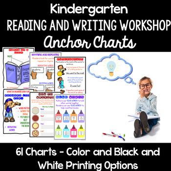 Preview of Reading and Writing Workshop Anchor Charts - Kindergarten