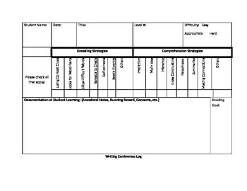 Preview of Reading and Writing Workshop Conference Sheets