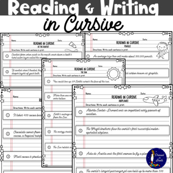 Preview of Reading and Writing in Cursive