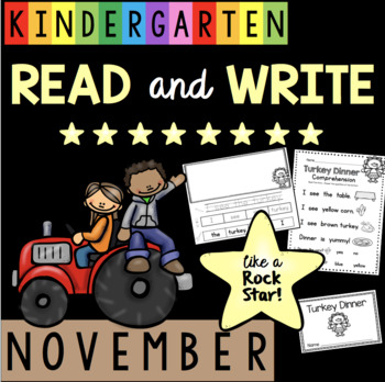 Preview of Reading and Writing in Kindergarten - November - Thanksgiving - Comprehension