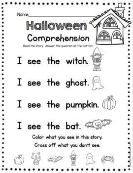 reading and writing in kindergarten october halloween sight words