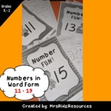 Reading and Writing -teen Numbers in Word Form - Number Na