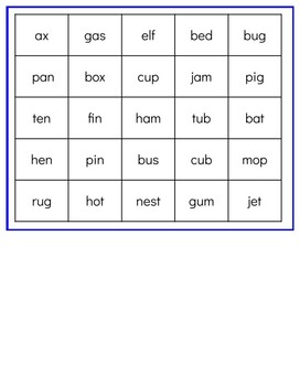 Preview of Reading boards: CVC words and digraphs