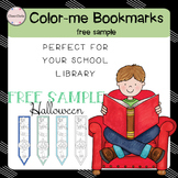 12 Color-Me Halloween Themed Bookmarks FREEBIE