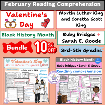 Preview of Reading comprehension: BHM (Sarah E.Goode+&Ruby Bridges)+ Valentine's Day (MLK)