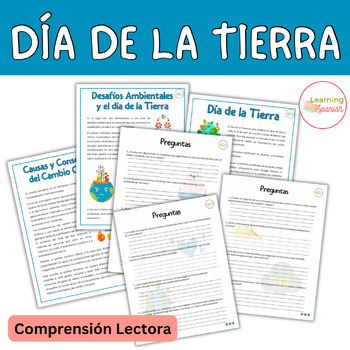 Preview of Reading comprehension | Earth day in Spanish| Comprensión Lectora | La Tierra