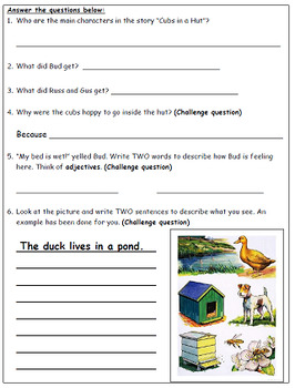 reading comprehension grade 1 by english reading writing tpt