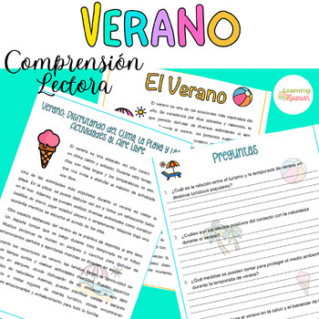 Preview of Reading comprehension | Summer in Spanish| El Verano Comprensión Lectora