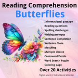 Reading comprehension activities for butterflies writing, 
