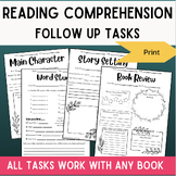 Book Study Reading Comprehension Questions + Activities AN