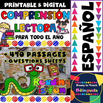 Preview of Easy Reading comprehension in Spanish - Lectura en Español - Entire Year Bundle