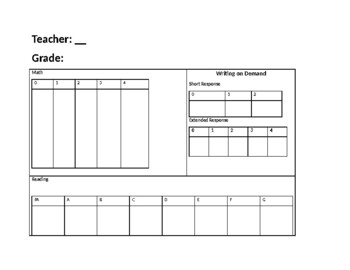 Preview of Reading data summary sheet