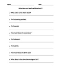 Reading for Information - Mall Directory Worksheet 1