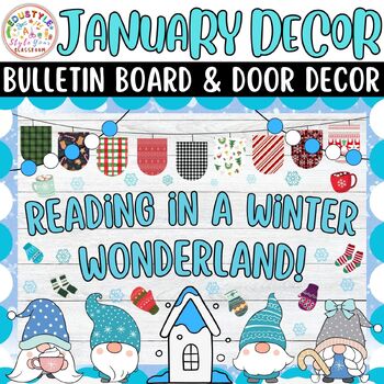 Preview of Reading in A Winter Wonderland!: Jan & New Year Bulletin Boards & Door Decor Kit