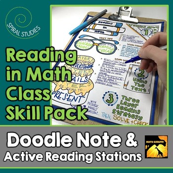 Preview of Reading in Math Skills Pack: Doodle Note & Practice Stations