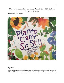Preview of Reading in Science Lesson for Plants Can't Sit Still by Rebecca Hirsch