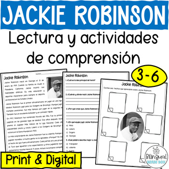 Preview of Reading in Spanish - Jackie Robinson - Lectura - Black History Month in Spanish