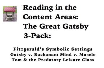 Preview of Reading in the Content Areas:  Great Gatsby 3-Pack