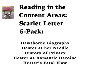 Preview of Reading in the Content Areas:  Scarlet Letter 5-Pack