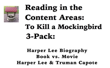 Preview of Reading in the Content Areas:  To Kill a Mockingbird 3-pack