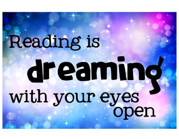 Reading is Dreaming by Mrs Perez | TPT