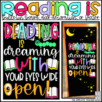 Preview of Reading is Dreaming March Library Bulletin Board, Door Decoration, or Poster