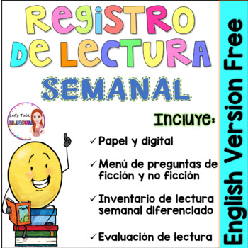 Preview of Reading log in Spanish - Registro de lectura semanal - BUNDLE