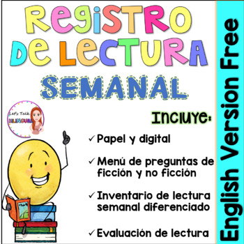 Reading log in Spanish - Registro de lectura semanal – Bilingual Marketplace