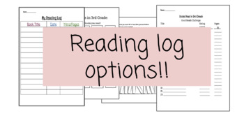 Preview of Reading log options 