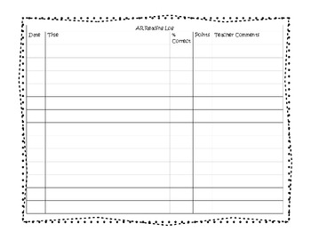 Reading log to track AR scores and points by Mumper's Mighty Minds