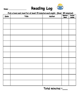 Reading logs for primary and intermediate by Flukes | TpT