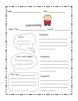 Reading response pages for each of the strategies that work | TpT