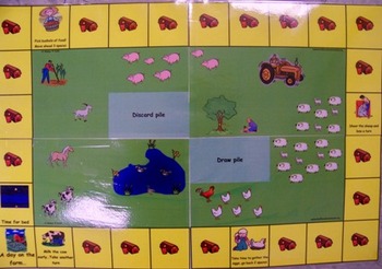 Preview of Reading skill practice with farm themed game board