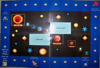 Preview of Reading skill practice with space themed game board