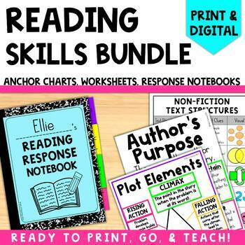 Preview of Reading Comprehension Anchor Charts - Reader's Response Notebook BUNDLE